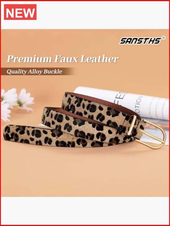Faux Leather Skinny Belt with Gold Pin Buckle for Jeans Dresses main image 7